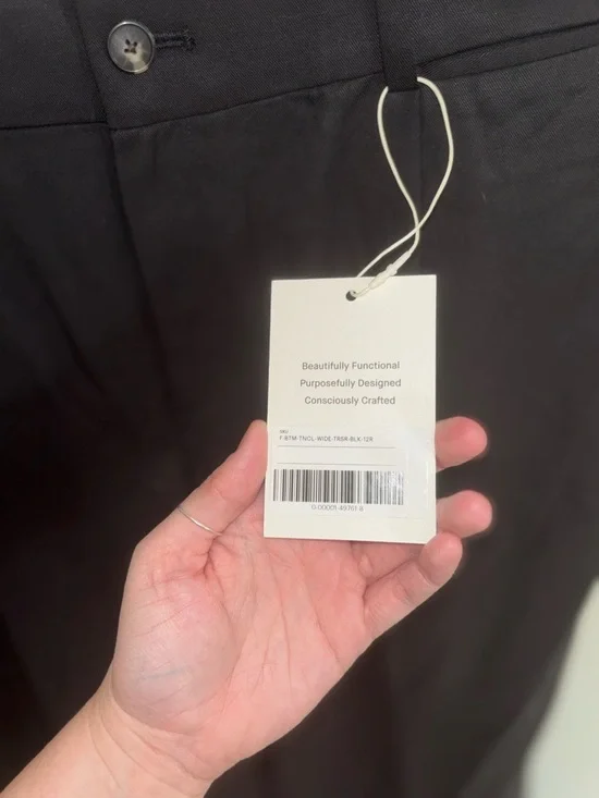 Everlane Wide-Leg Trouser Black Buttersmooth High Rise NWT Size 12 - Picture 7 of 9